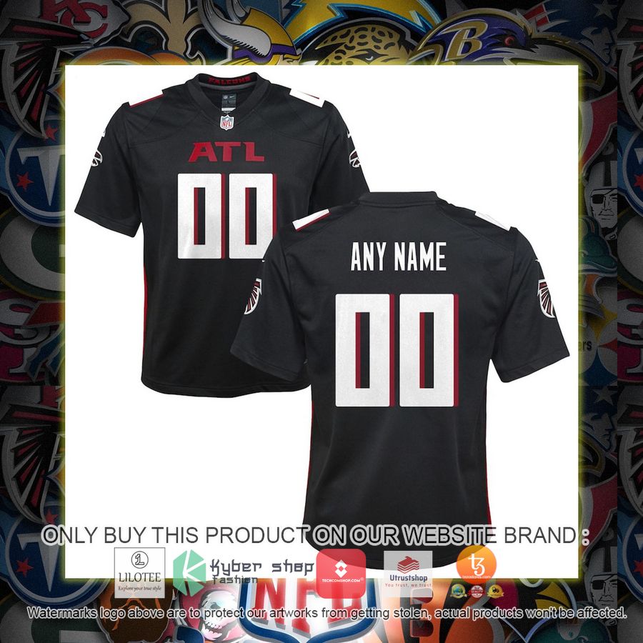 HOT Atlanta Falcons Nike Youth Black Personalized Football Jersey 7 personalized atlanta falcons nike youth black football jersey 1 25523