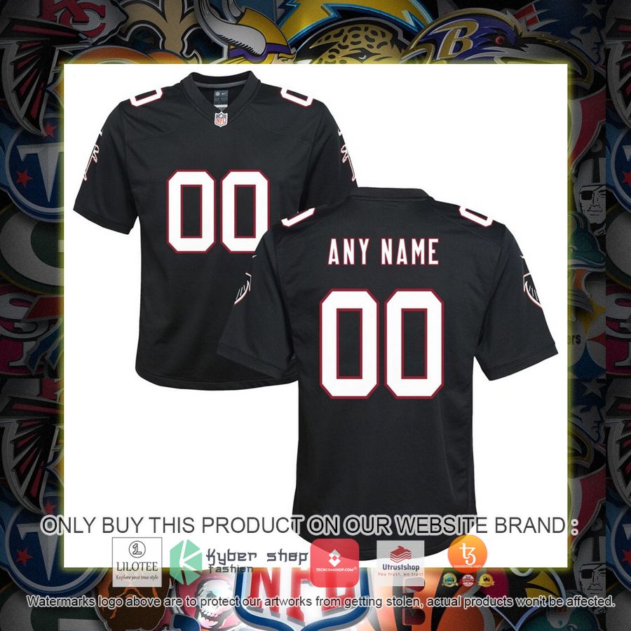 personalized atlanta falcons nike youth throwback black football jersey 1 62453