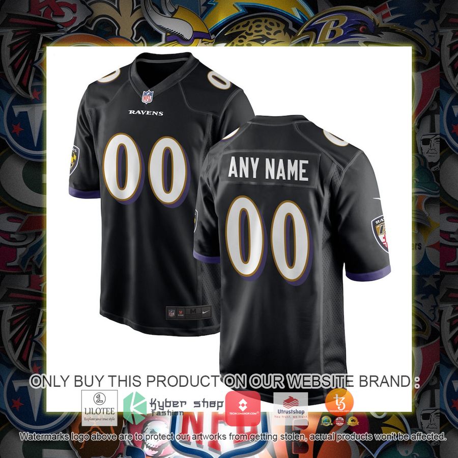 personalized baltimore ravens nike alternate black football jersey 1 91192