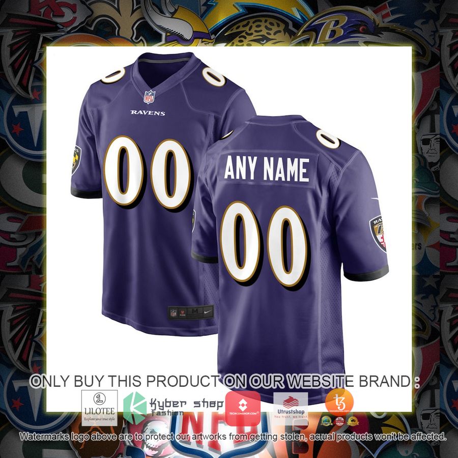 personalized baltimore ravens nike purple football jersey 1 12966