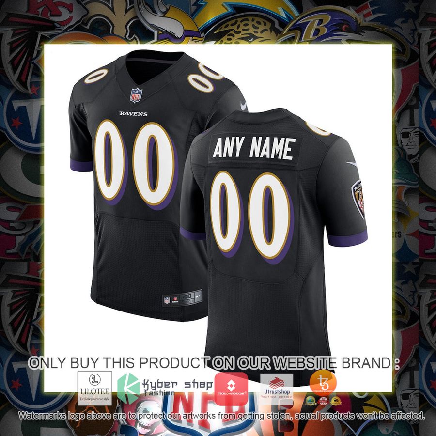 personalized baltimore ravens nike speed machine elite black football jersey 1 42532