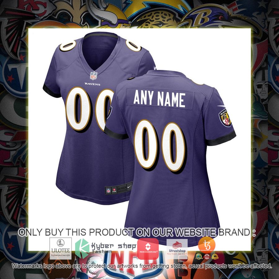 personalized baltimore ravens nike womens purple football jersey 1 62269