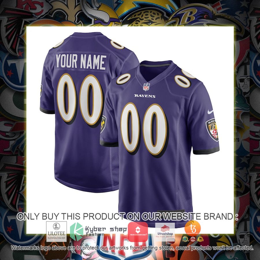 personalized baltimore ravens nike youth purple football jersey 1 51297