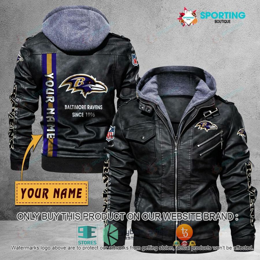 personalized baltimore ravens since 1996 leather jacket 1 16156