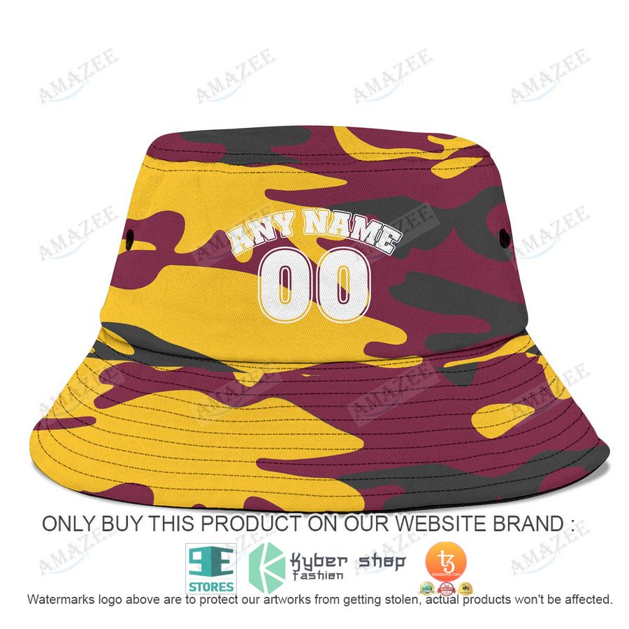 personalized brisbane broncos camo bucket hat 2 3767