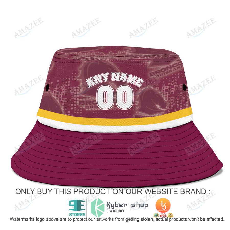 personalized brisbane broncos dark red bucket hat 2 41257