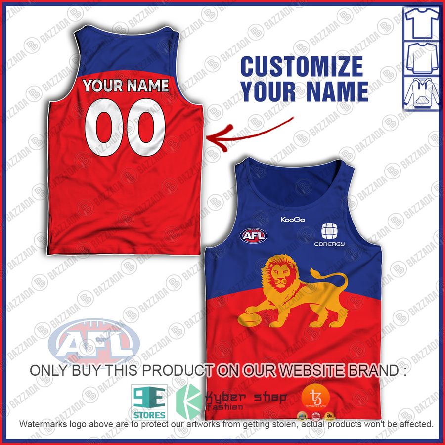 personalized brisbane lions football club vintage retro afl guernsey conergy tank top 1 75618