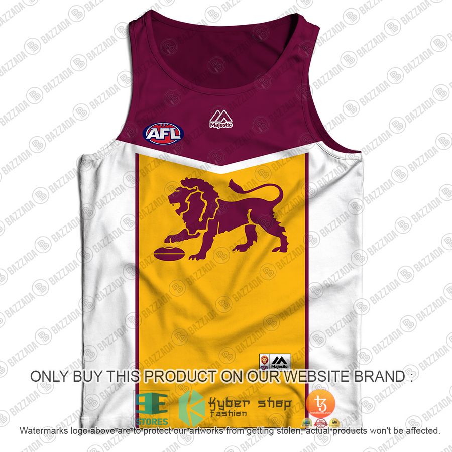personalized brisbane lions football club vintage retro afl guernsey majestic tank top 2 90460