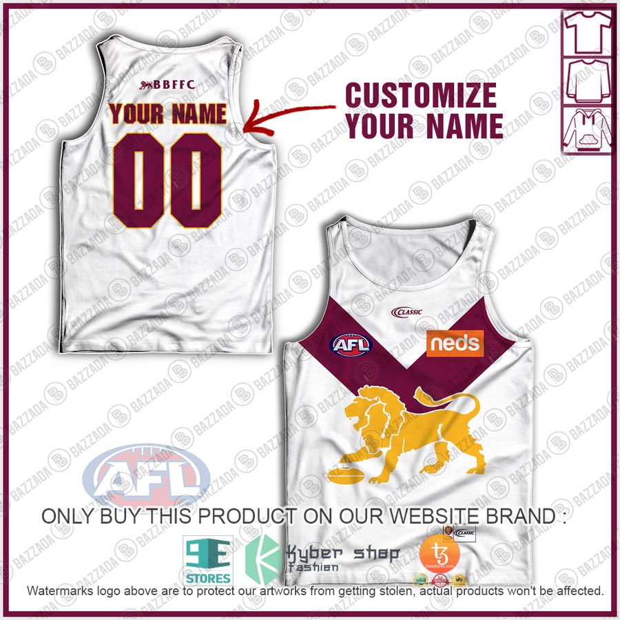 personalized brisbane lions football club vintage retro afl guernsey neds tank top 1 47878
