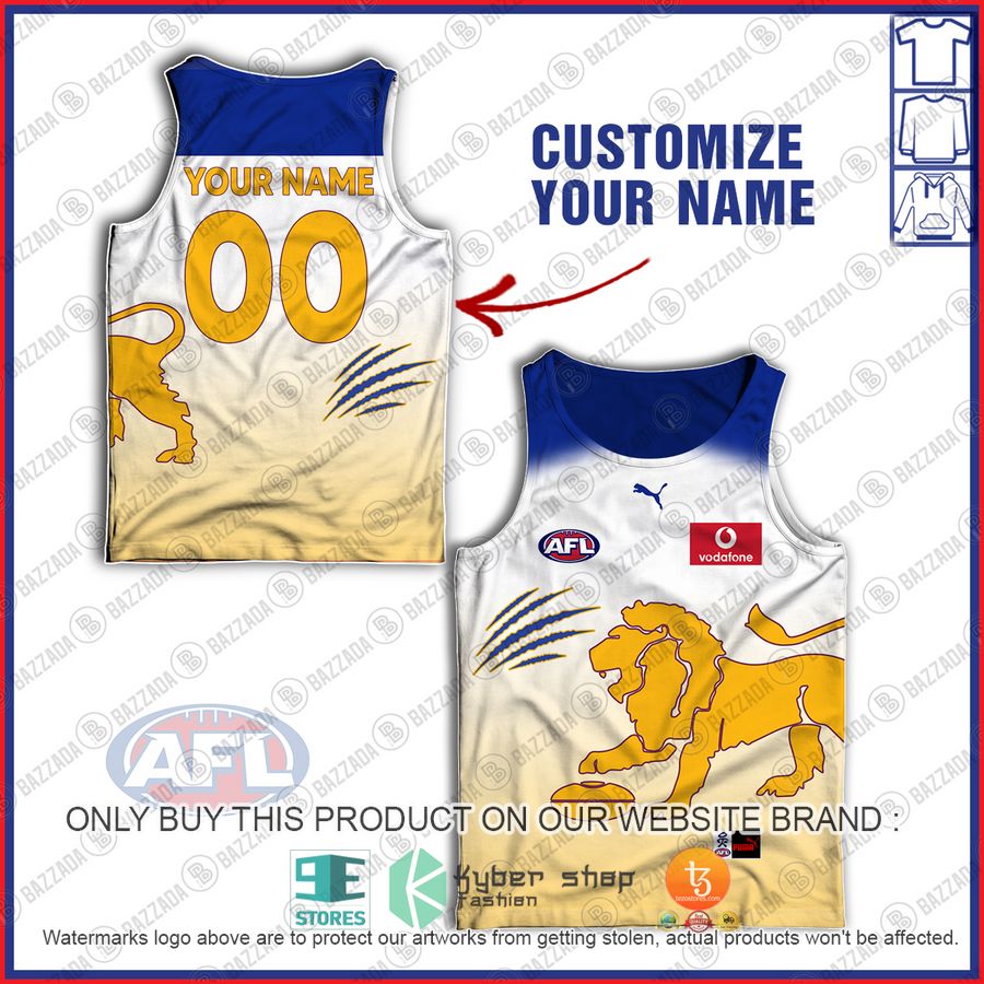 personalized brisbane lions football club vintage retro afl guernsey vodafone tank top 1 57168