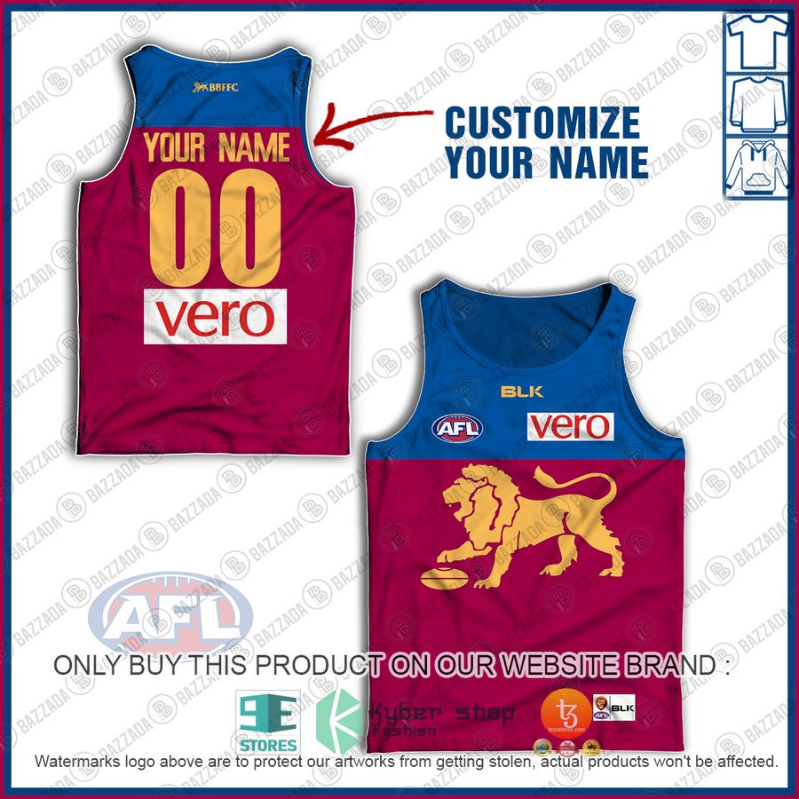 personalized brisbane lions replica home guernsey afl 2016 tank top 1 53625