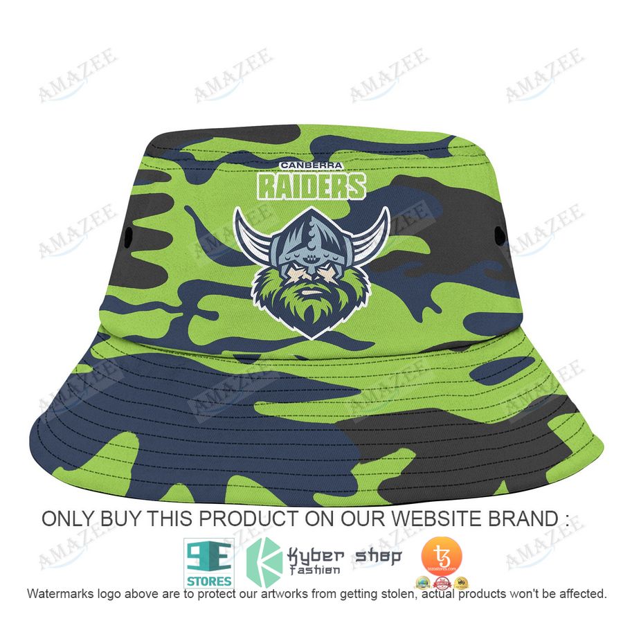personalized canberra raiders camo bucket hat 1 60580