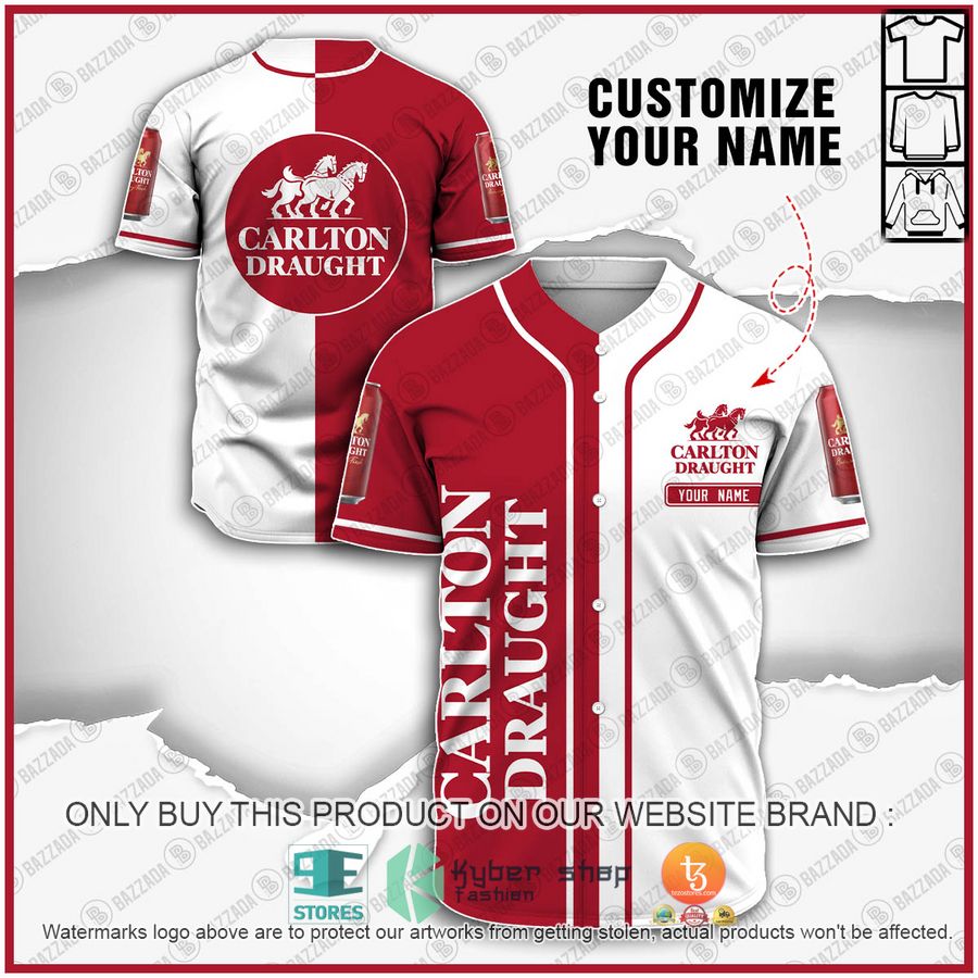 HOT Carlton Draught Personalized Baseball Jersey 6 personalized carlton draught baseball jersey shirt 1 71991