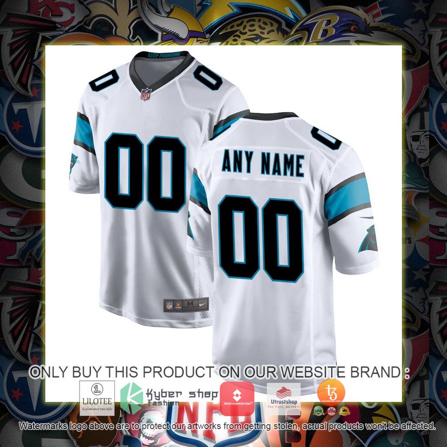 personalized carolina panthers nike white football jersey 1 22305