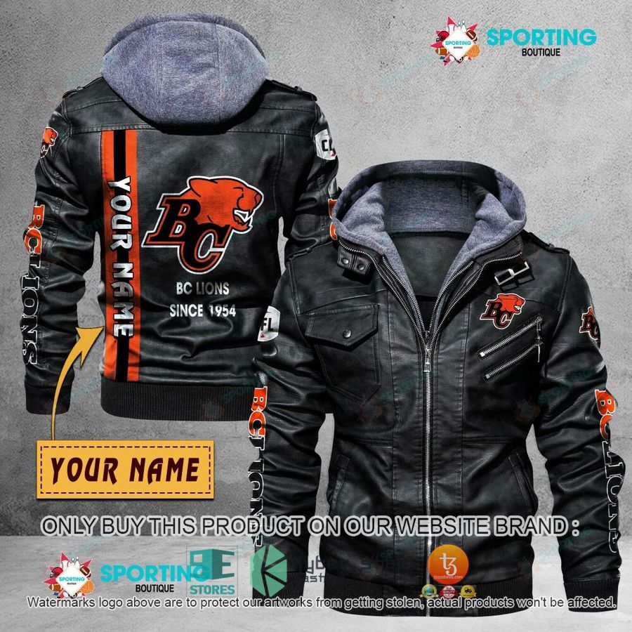 personalized cfl bc lions since 1954 leather jacket 1 90097