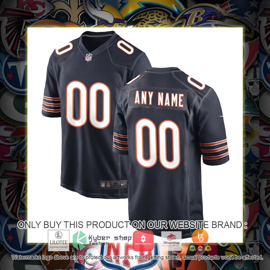 personalized chicago bears nike navy football jersey 1 65818