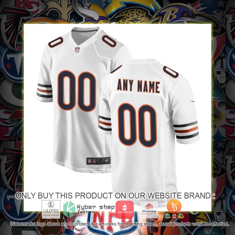 personalized chicago bears nike white football jersey 1 75528