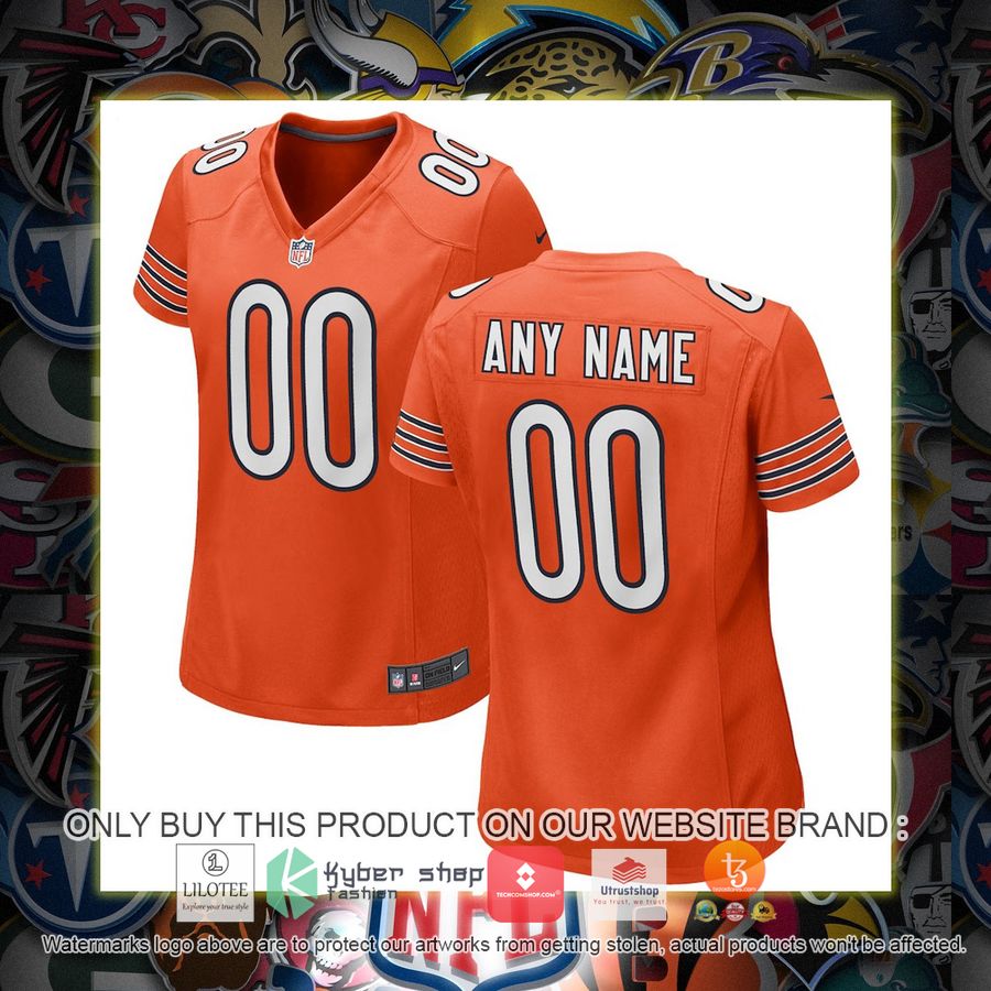 personalized chicago bears nike womens alternate orange football jersey 1 19769