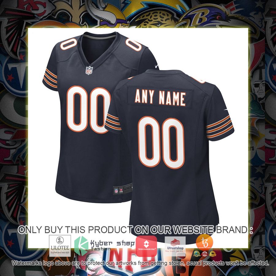 personalized chicago bears nike womens navy football jersey 1 51810