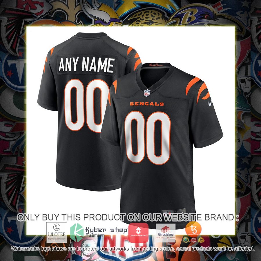 personalized cincinnati bengals nike game black football jersey 1 58750