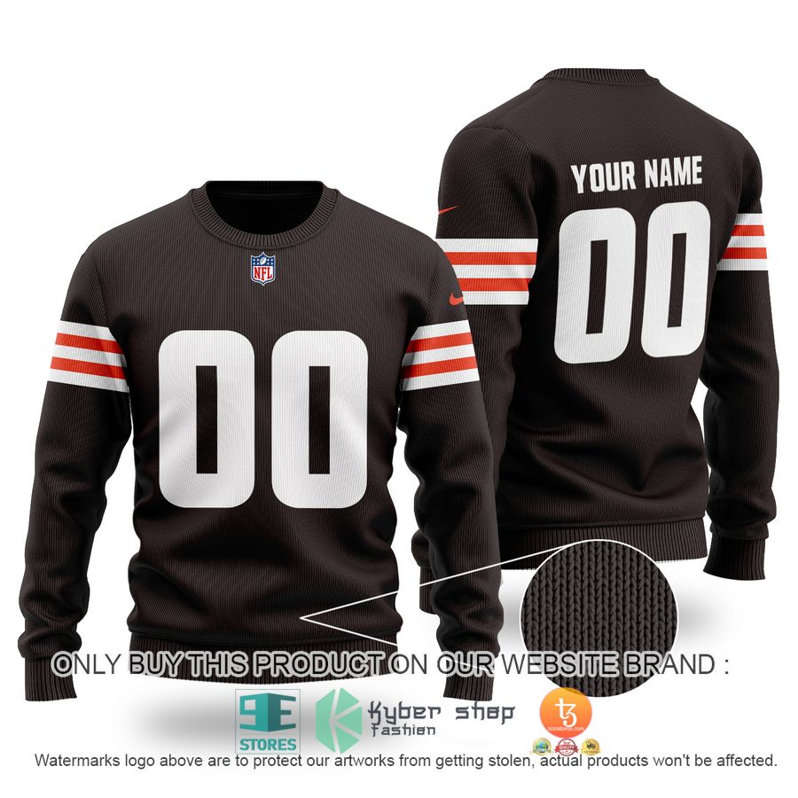 personalized cleveland browns nfl brown sweater 1 48098