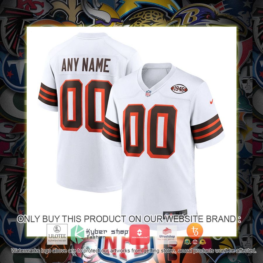 personalized cleveland browns nike 1946 collection alternate white football jersey 1 27337