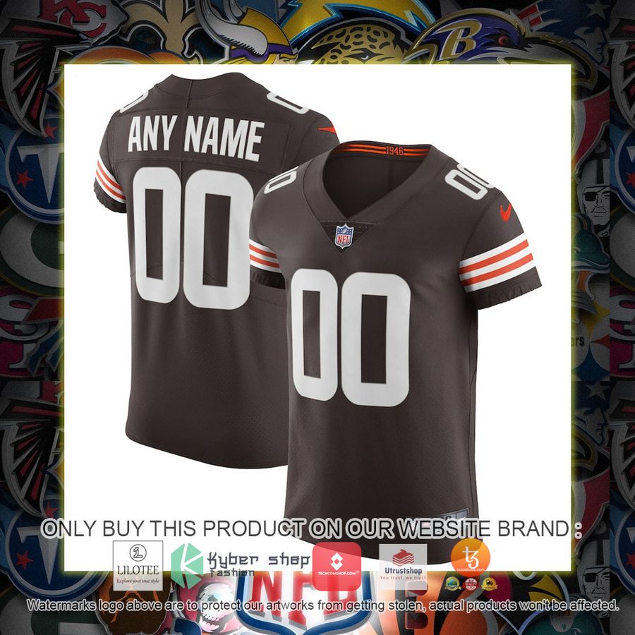 personalized cleveland browns nike vapor elite brown football jersey 1 43119