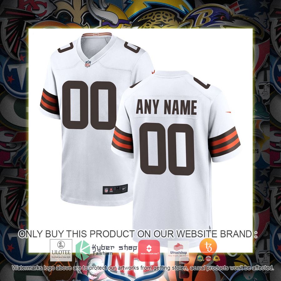 HOT Cleveland Browns Nike White Personalized Football Jersey 1 personalized cleveland browns nike white football jersey 1 46425