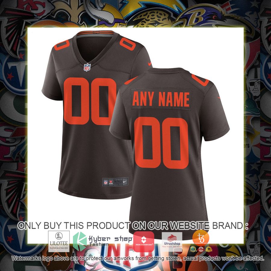 HOT Cleveland Browns Nike Women's Alternate Brown Personalized Football Jersey 4 personalized cleveland browns nike womens alternate brown football jersey 1 96973