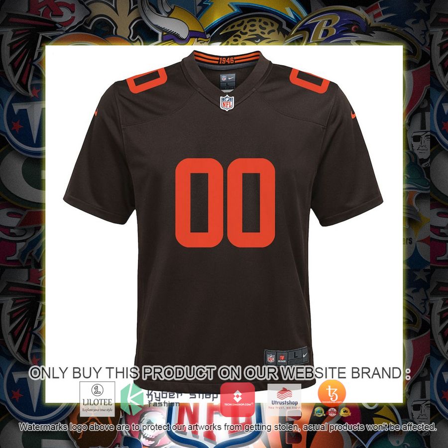 HOT Cleveland Browns Nike Youth Alternate Brown Custom Football Jersey Shirt 2 personalized cleveland browns nike youth alternate brown football jersey 2 56605