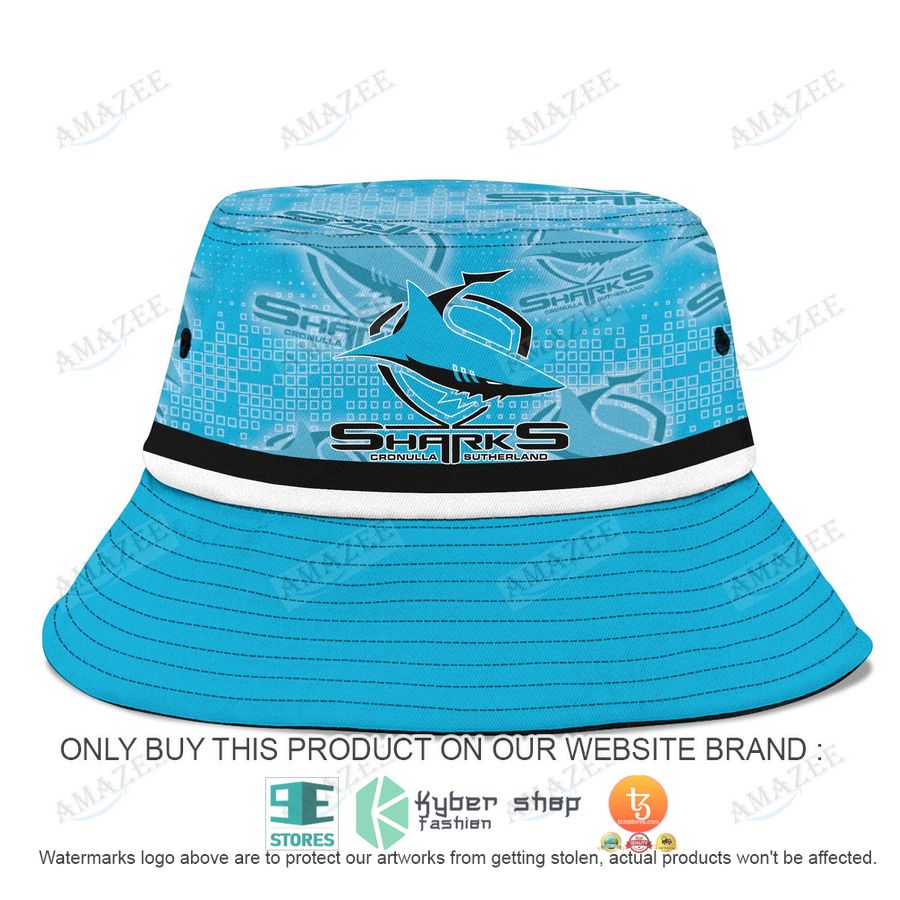 personalized cronulla sutherland sharks blue bucket hat 1 36321
