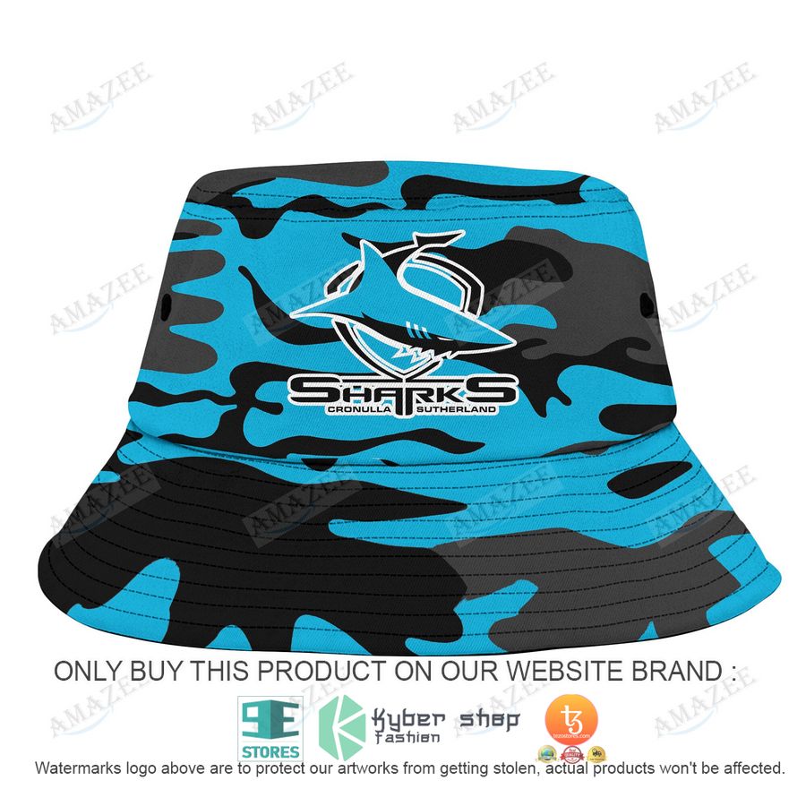 personalized cronulla sutherland sharks camo bucket hat 1 42608