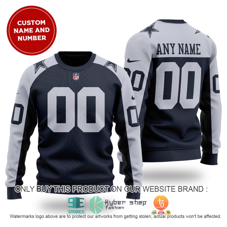 personalized dallas cowboys nfl grey sweater 1 64120