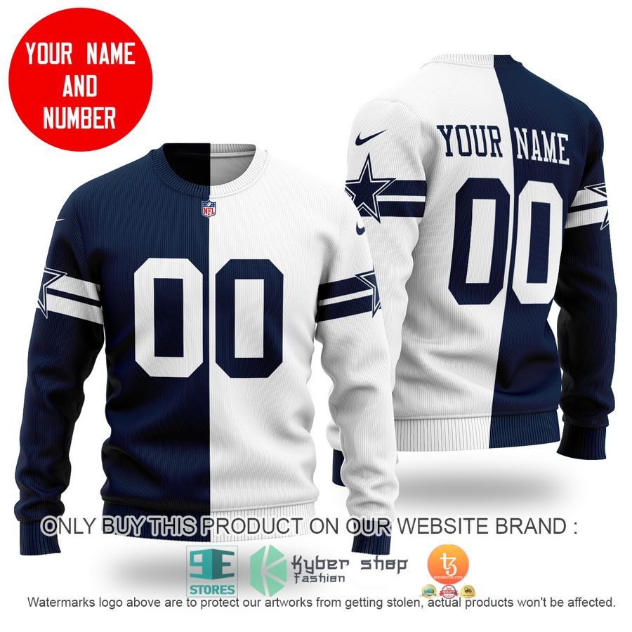 personalized dallas cowboys nfl white blue sweater 1 80157