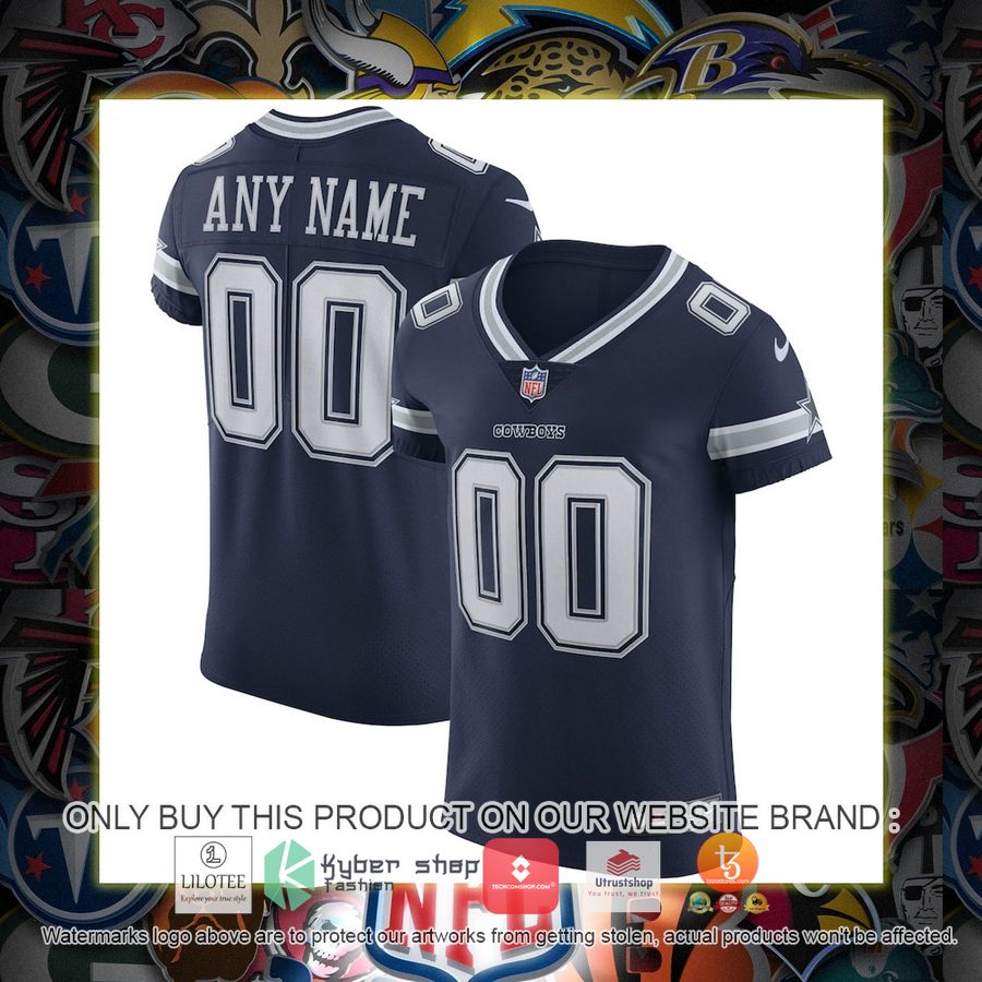 personalized dallas cowboys nike vapor elite navy football jersey 1 95415