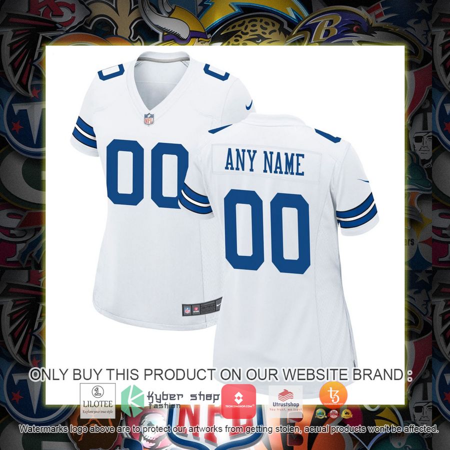 HOT Dallas Cowboys Nike Women's White Personalized Football Jersey 5 personalized dallas cowboys nike womens white football jersey 1 90984