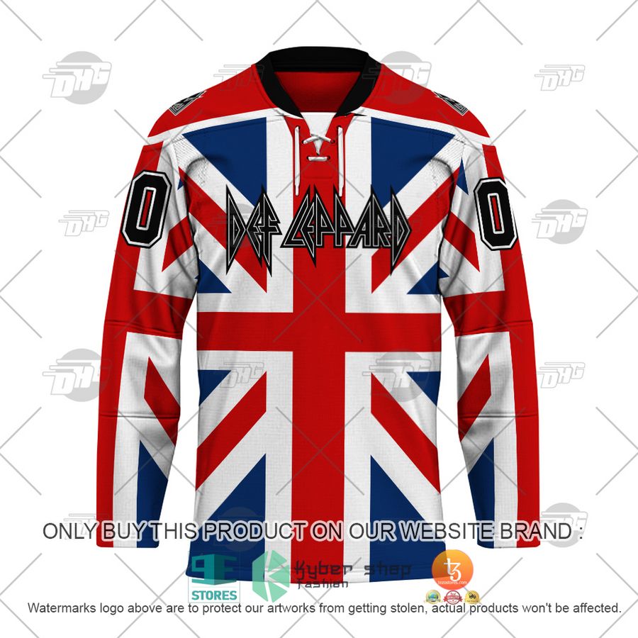 NEW Def Leppard Union Jack Custom Name Hockey Jersey 2 personalized def leppard union jack hockey jersey 2 35311