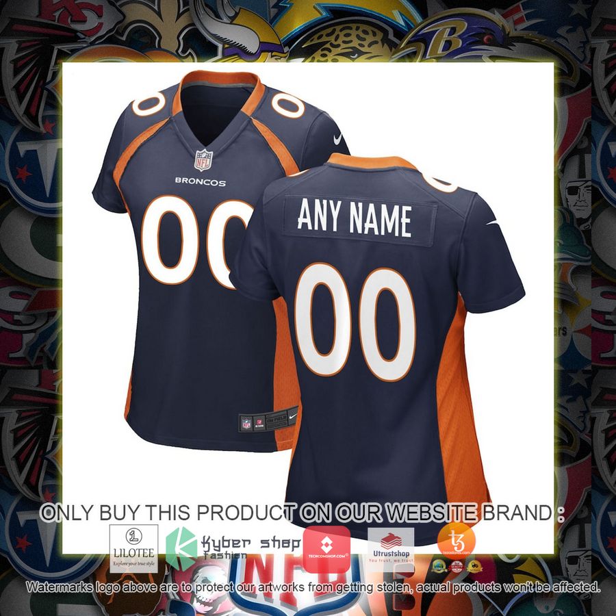 HOT Denver Broncos Nike Women's Alternate Navy Personalized Football Jersey 4 personalized denver broncos nike womens alternate navy football jersey 1 26161