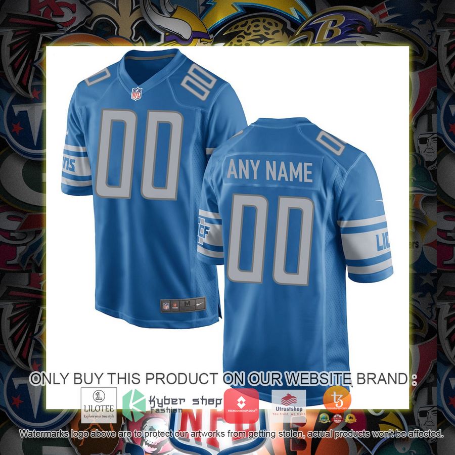 personalized detroit lions nike blue football jersey 1 8555