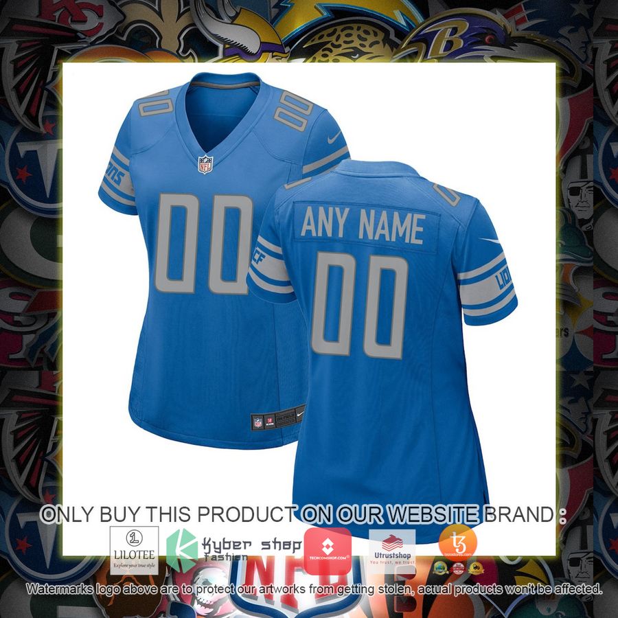 personalized detroit lions nike womens blue football jersey 1 23466