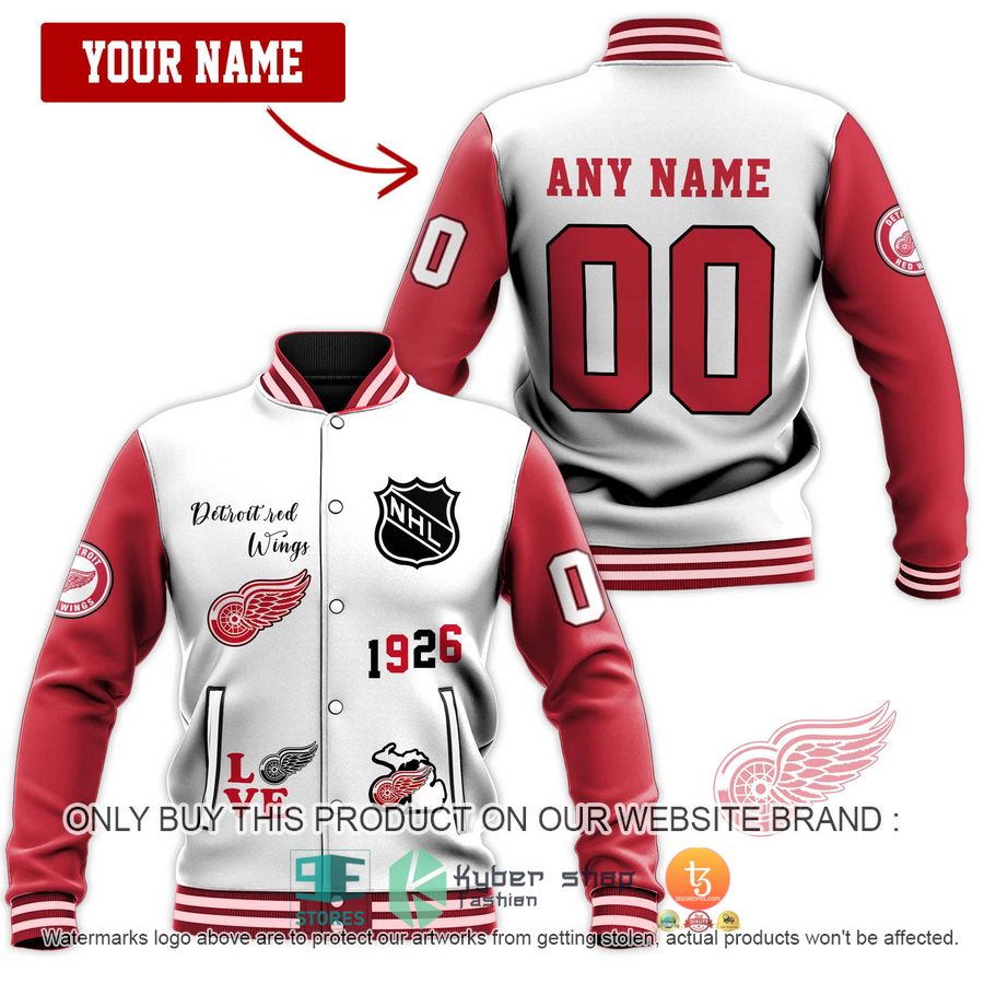 personalized detroit red wings 1926 baseball jacket 1 12389