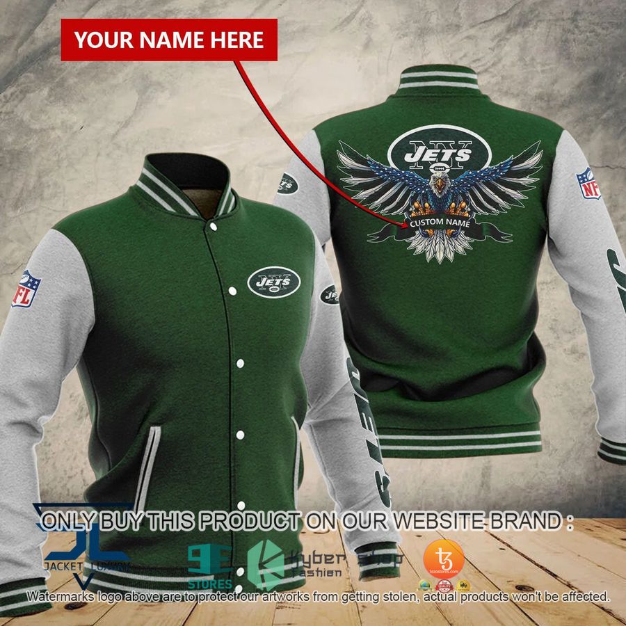 NEW Eagle United States flag New York Jets Varsity Jacket 6 personalized eagle united states flag new york jets baseball jersey 6 22213