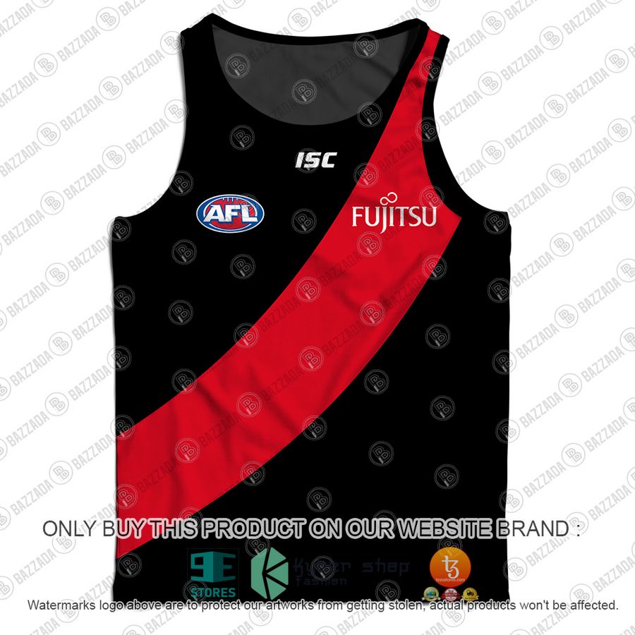personalized essendon bombers afl vintage guernsey fujitsu black tank top 2 30358