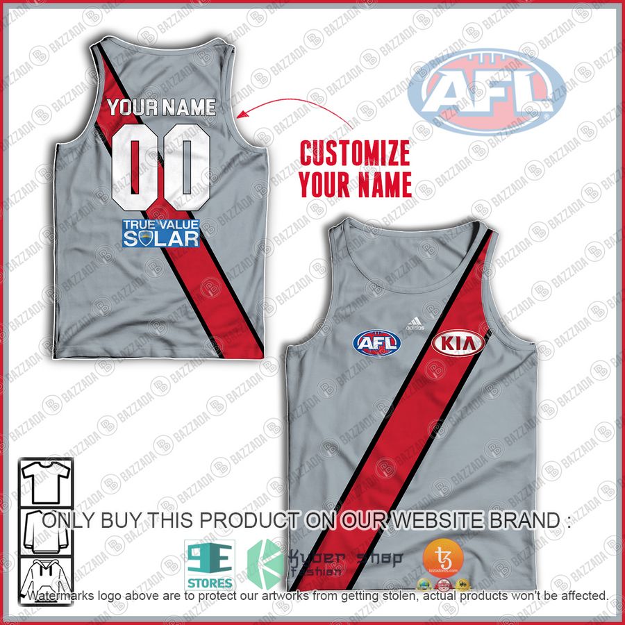 personalized essendon bombers afl vintage guernsey kia grey tank top 1 66858