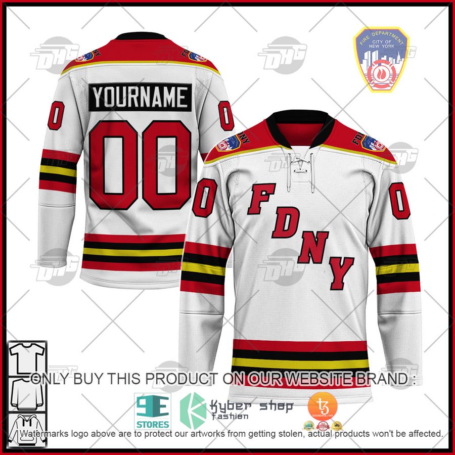personalized fdny fire department new york white hockey jersey 1 19339