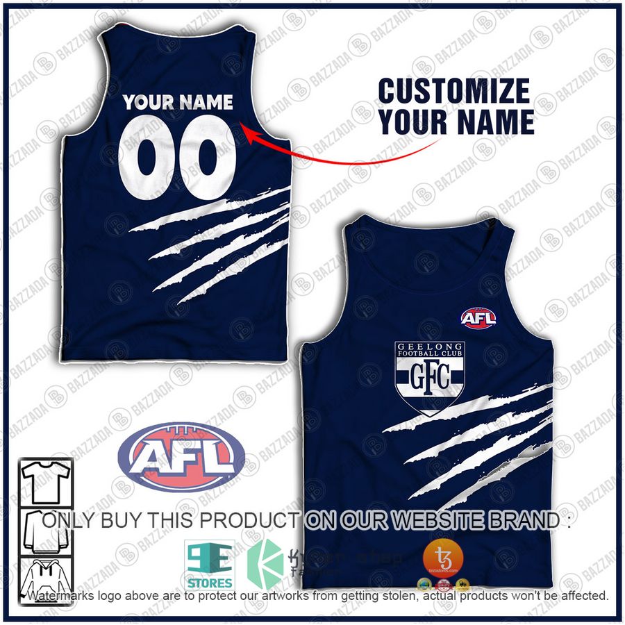 personalized geelong cats football club vintage retro afl guernsey tank top 1 77932