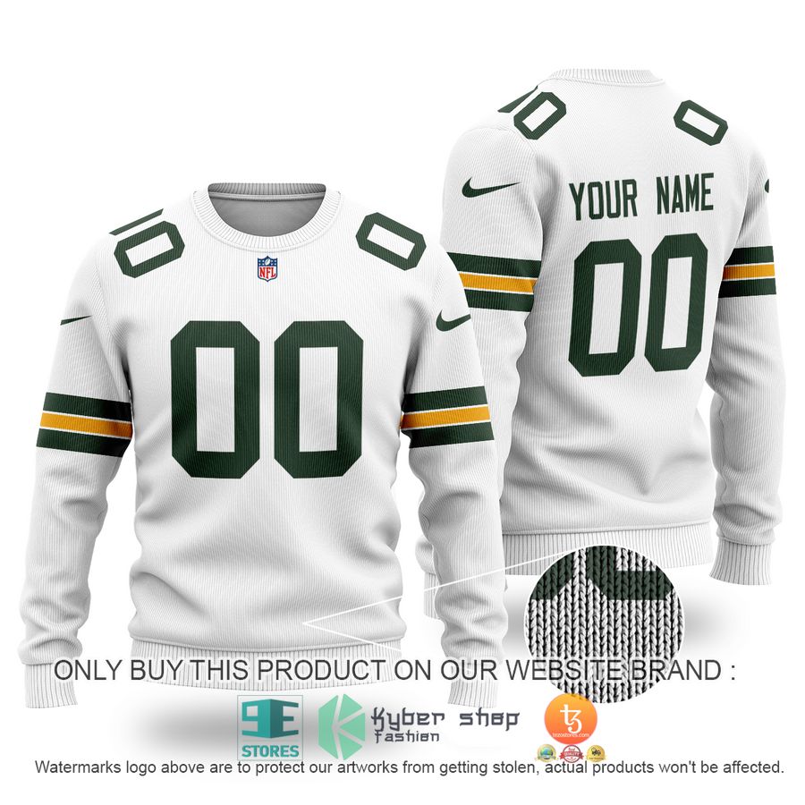 personalized green bay packers nfl white sweater 1 62779