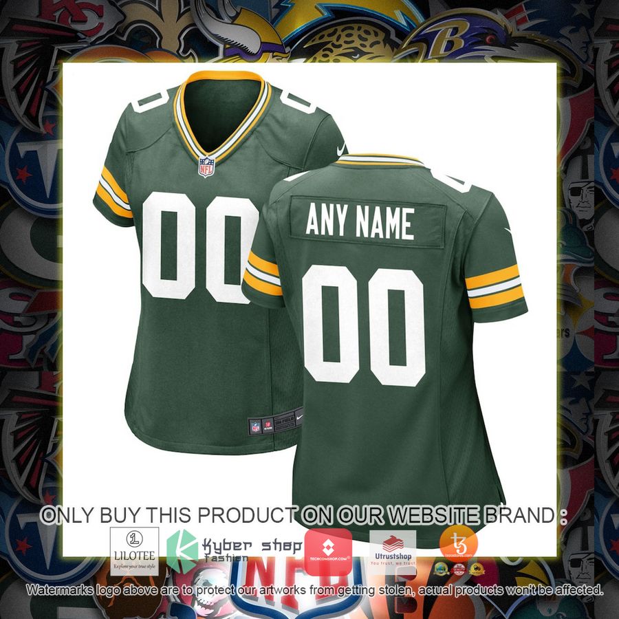 personalized green bay packers nike womens green football jersey 1 13930