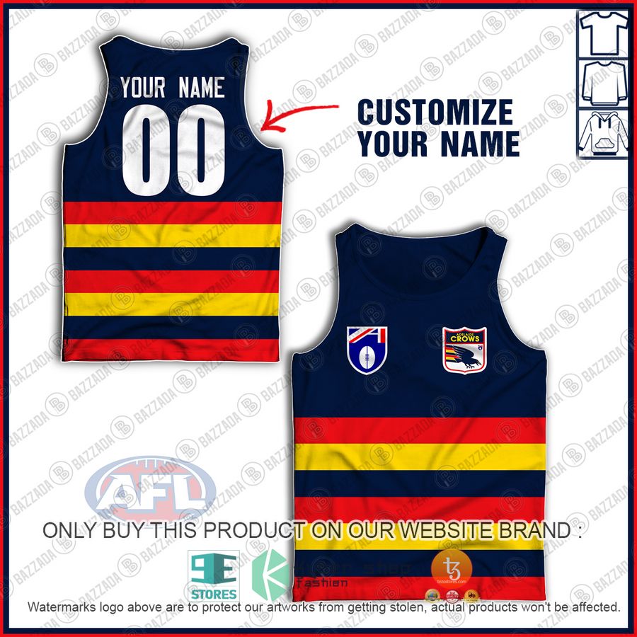 personalized guernsey adelaide crows football club vintage retro afl 90s tank top 1 5948
