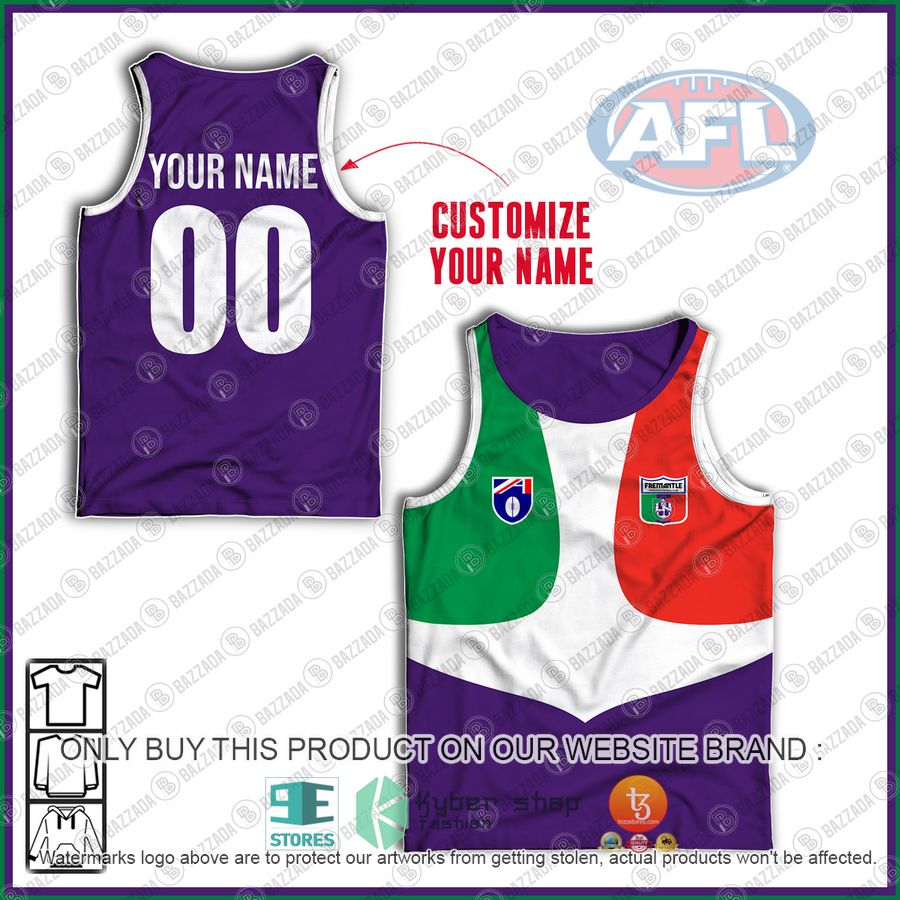 personalized guernsey fremantle dockers football club vintage retro afl 90s tank top 1 12034